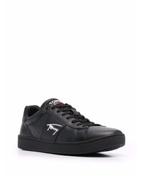 schwarze Leder niedrige Sneakers von Tommy Jeans