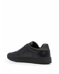 schwarze Leder niedrige Sneakers von Tommy Jeans