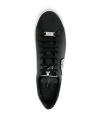 schwarze Leder niedrige Sneakers von Philipp Plein