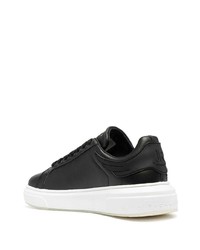 schwarze Leder niedrige Sneakers von John Richmond