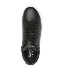 schwarze Leder niedrige Sneakers von John Richmond