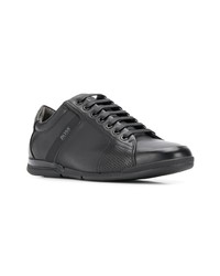 schwarze Leder niedrige Sneakers von BOSS HUGO BOSS