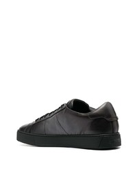 schwarze Leder niedrige Sneakers von Santoni