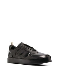 schwarze Leder niedrige Sneakers von Officine Creative