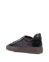 schwarze Leder niedrige Sneakers von Doucal's