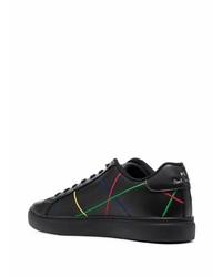 schwarze Leder niedrige Sneakers von PS Paul Smith