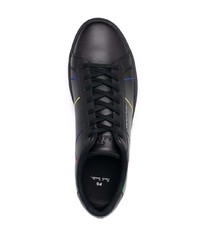 schwarze Leder niedrige Sneakers von PS Paul Smith