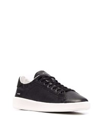 schwarze Leder niedrige Sneakers von D.A.T.E