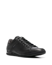 schwarze Leder niedrige Sneakers von BOSS