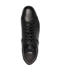 schwarze Leder niedrige Sneakers von BOSS