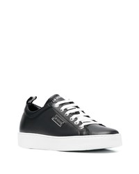 schwarze Leder niedrige Sneakers von Les Hommes