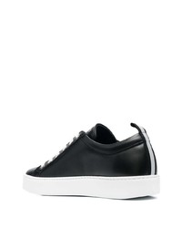 schwarze Leder niedrige Sneakers von Les Hommes