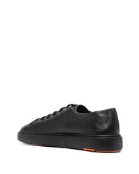 schwarze Leder niedrige Sneakers von Santoni