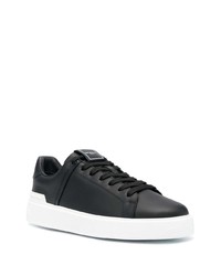 schwarze Leder niedrige Sneakers von Balmain