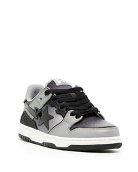 schwarze Leder niedrige Sneakers von A Bathing Ape