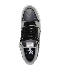 schwarze Leder niedrige Sneakers von A Bathing Ape