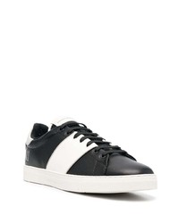 schwarze Leder niedrige Sneakers von Emporio Armani