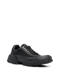 schwarze Leder niedrige Sneakers von Emporio Armani