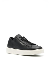 schwarze Leder niedrige Sneakers von Woolrich