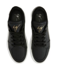 schwarze Leder niedrige Sneakers von Giuseppe Zanotti