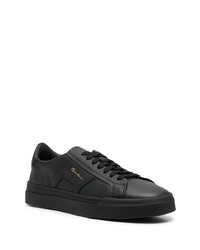 schwarze Leder niedrige Sneakers von Santoni