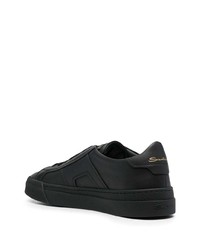 schwarze Leder niedrige Sneakers von Santoni