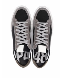 schwarze Leder niedrige Sneakers von P448