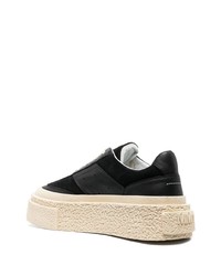 schwarze Leder niedrige Sneakers von MM6 MAISON MARGIELA