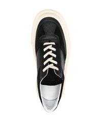 schwarze Leder niedrige Sneakers von MM6 MAISON MARGIELA