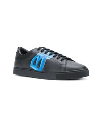 schwarze Leder niedrige Sneakers von Burberry