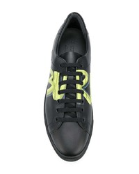 schwarze Leder niedrige Sneakers von Burberry