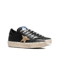 schwarze Leder niedrige Sneakers von Golden Goose Deluxe Brand