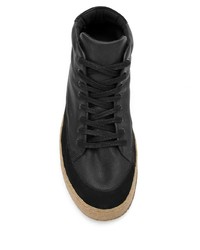 schwarze Leder niedrige Sneakers von OSKLEN