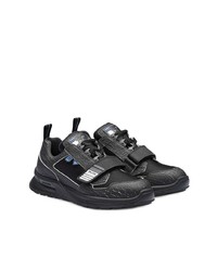 schwarze Leder niedrige Sneakers von Prada