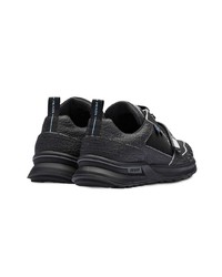 schwarze Leder niedrige Sneakers von Prada