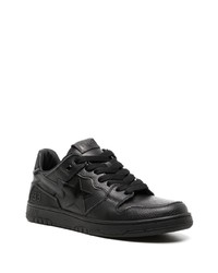 schwarze Leder niedrige Sneakers von A Bathing Ape