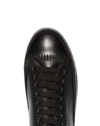 schwarze Leder niedrige Sneakers von Ann Demeulemeester