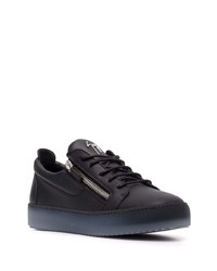 schwarze Leder niedrige Sneakers von Giuseppe Zanotti