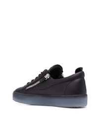 schwarze Leder niedrige Sneakers von Giuseppe Zanotti