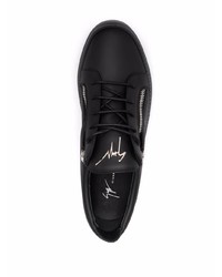 schwarze Leder niedrige Sneakers von Giuseppe Zanotti