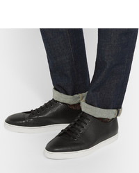 schwarze Leder niedrige Sneakers von John Lobb