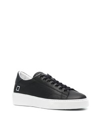 schwarze Leder niedrige Sneakers von D.A.T.E