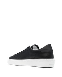 schwarze Leder niedrige Sneakers von D.A.T.E