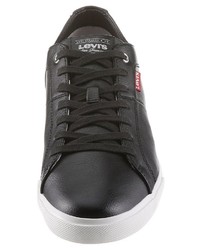 schwarze Leder niedrige Sneakers von Levi's