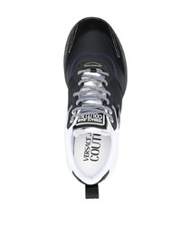 schwarze Leder niedrige Sneakers von VERSACE JEANS COUTURE