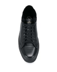 schwarze Leder niedrige Sneakers von Henderson Baracco