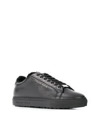 schwarze Leder niedrige Sneakers von Philipp Plein