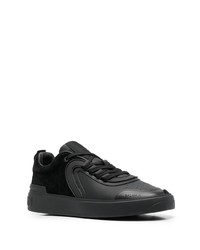 schwarze Leder niedrige Sneakers von Balmain