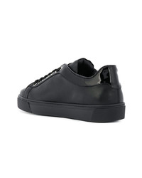 schwarze Leder niedrige Sneakers von Philipp Plein