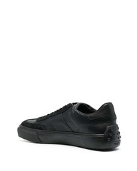 schwarze Leder niedrige Sneakers von Tod's